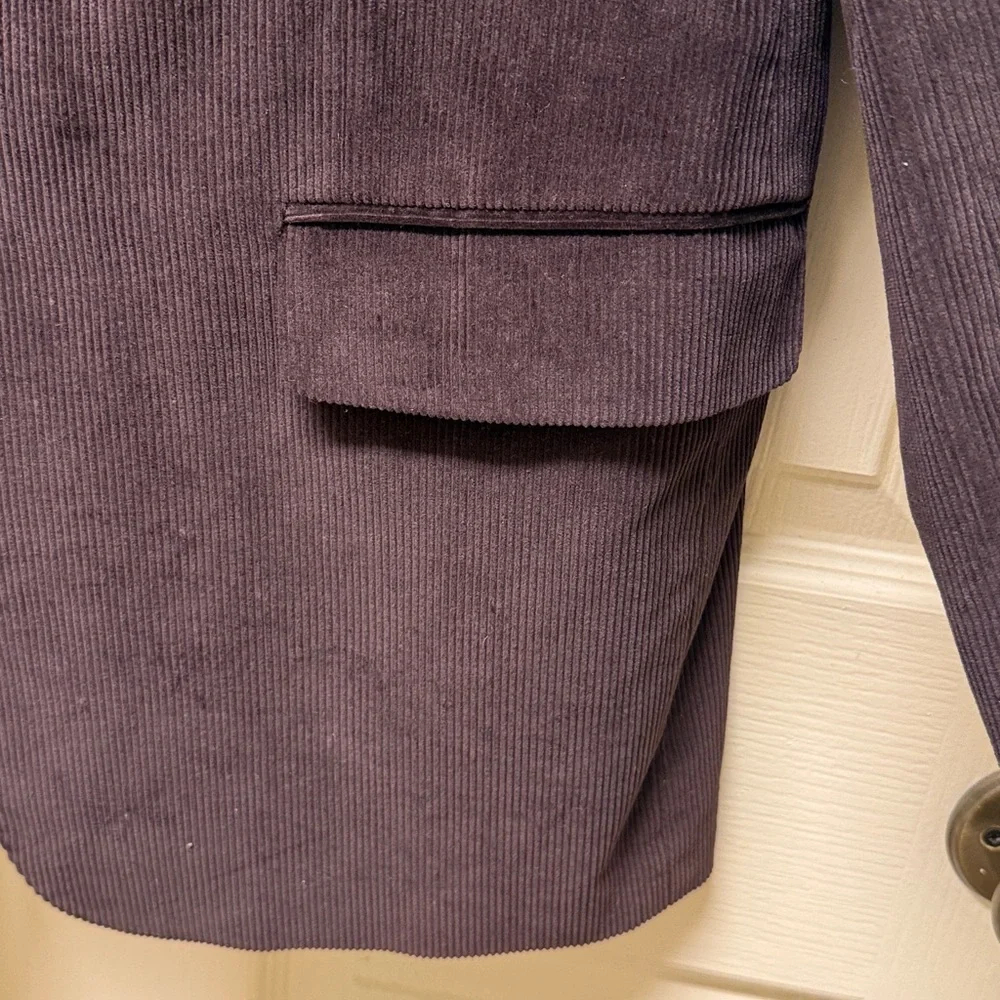 Adolfo Dark Brown Corduroy 100% Cotton Sport Coat Size 40 R